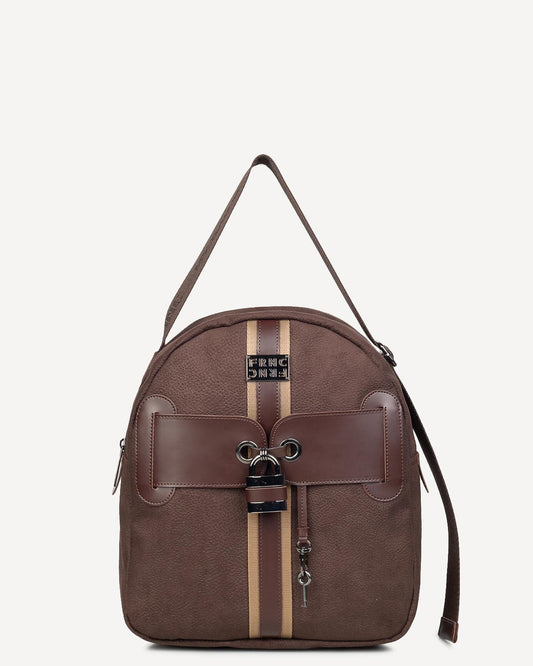 FRNC Γυναικεία Τσάντα Nubuck Interlock Καφέ 1840