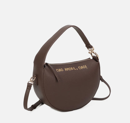 Sidney shoulder bag dark brown color