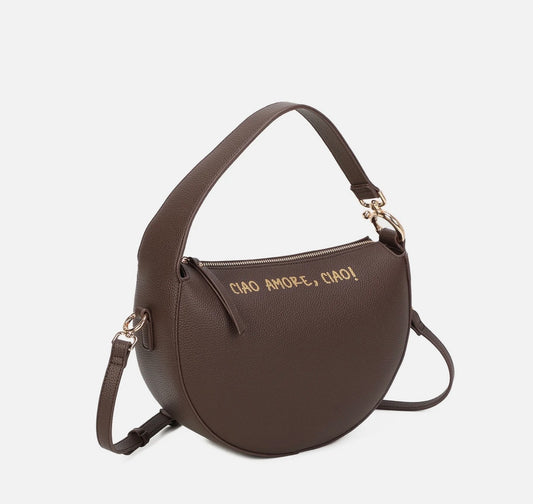 Sidney shoulder bag dark brown color
