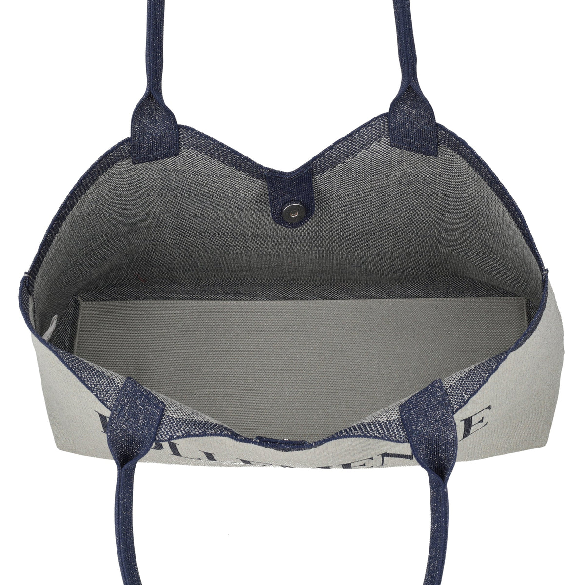 Nina shopping bag in silver geometric fabric ps261b514
