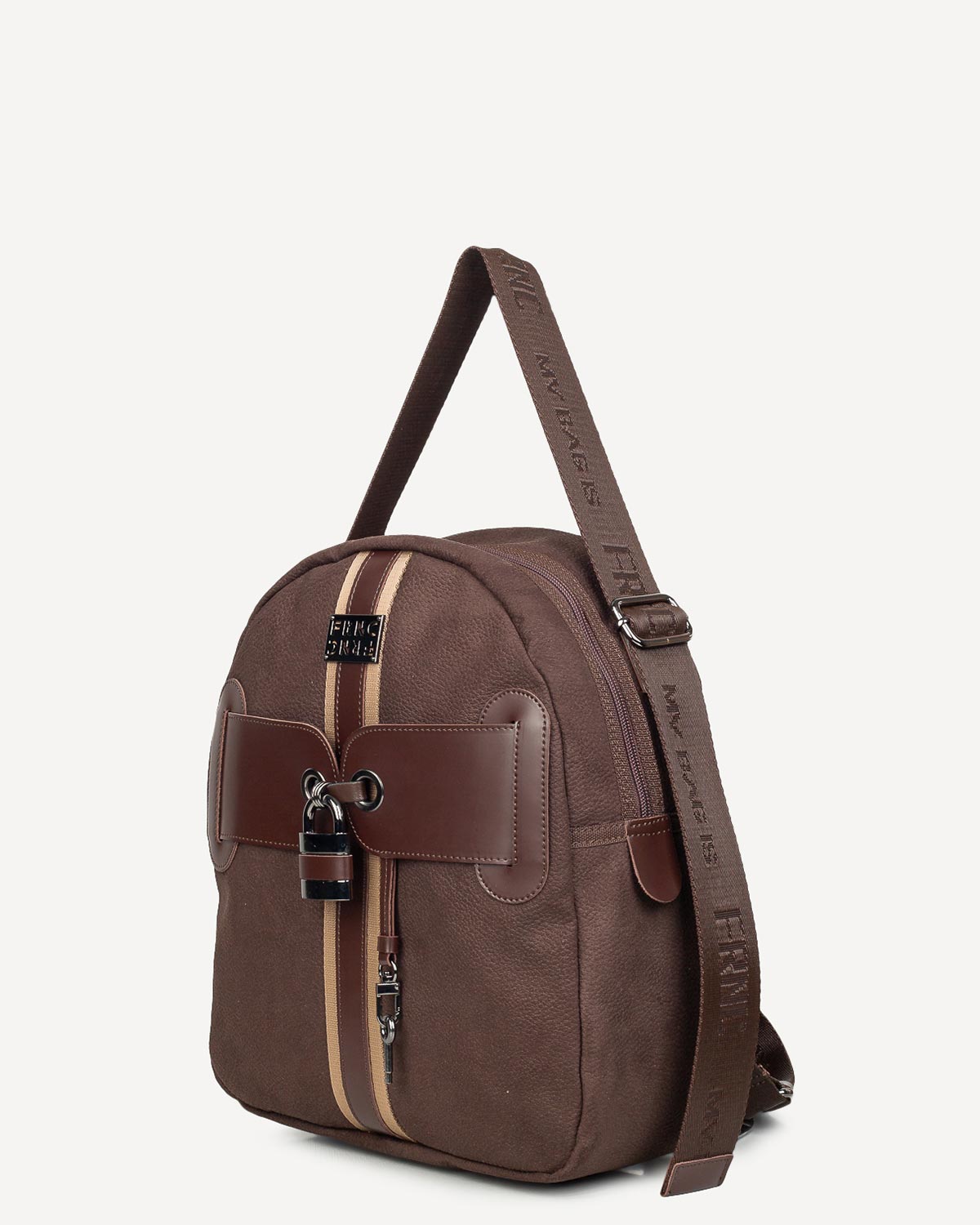 FRNC Γυναικεία Τσάντα Nubuck Interlock Καφέ 1840